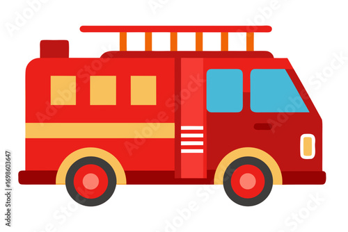 red bus isolated on white