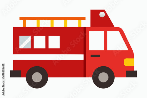 fire truck isolated on white