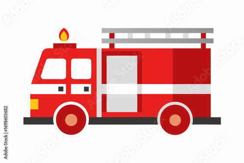 fire truck isolated on white
