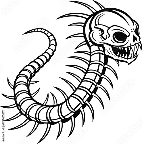 Skeletal serpent creature dragon monster