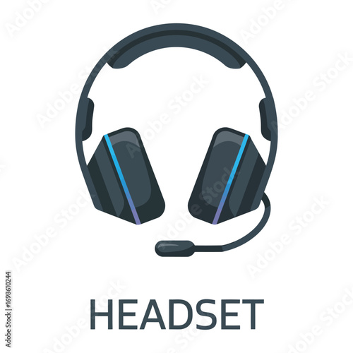 Modern gaming headset with microphone for immersive audio experiences and communication