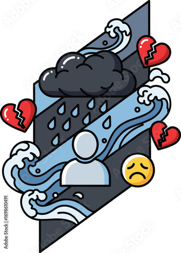 Mental Health Concept Person with Storm Cloud