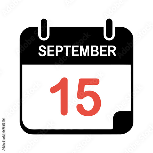 September 15 calendar icon date reminder event planning holiday schedule graphic