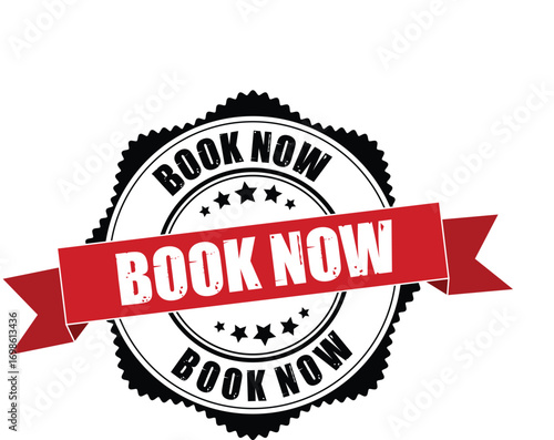 badge,book,now modern flat  vector illustration for reservation promotion design vector graphic for service booking