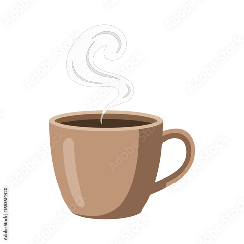 Cozy coffee cup with wisps of steam rising evoking warmth and comfort