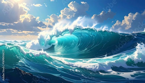 Ocean waves crashing