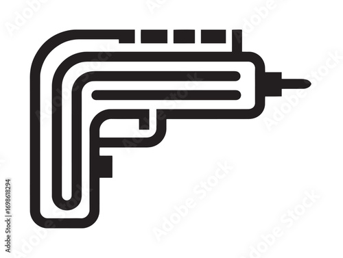 Crisp and stylish plasma cutter design in outline vector