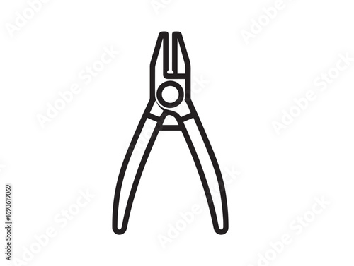 Professional Pliers Tool Icon in Sleek Clean Minimal Vector Artwork