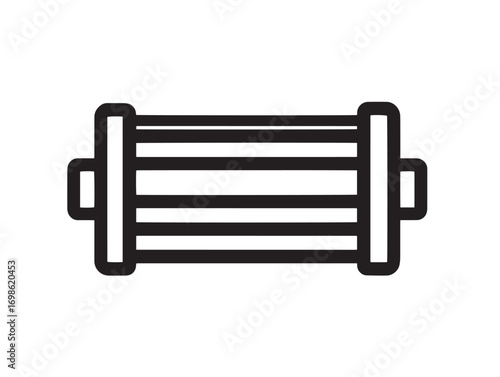 Durable Pneumatic Cylinder Equipment Icon in Sleek Modern Line Vector Illustration