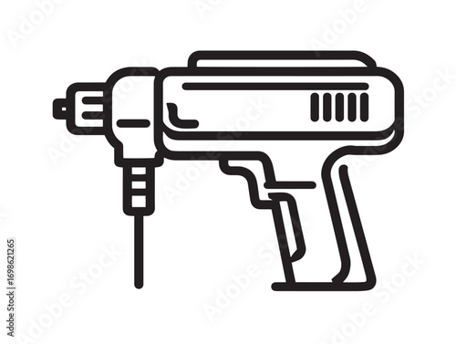 Heavy Duty Pneumatic Impact Wrench Icon in Sleek Minimal Vector Illustration Style