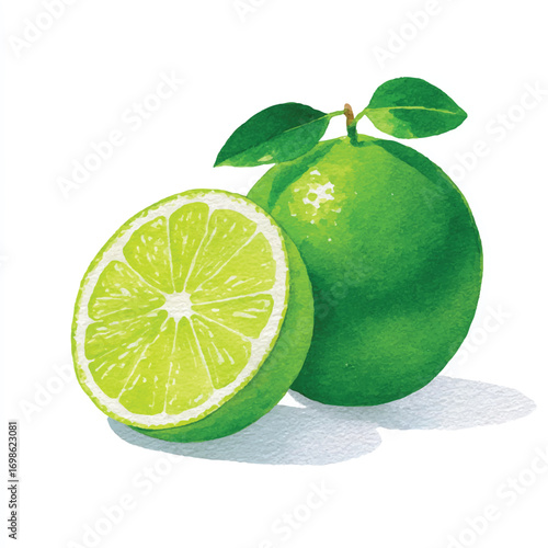 Freshly cut lime fruit with vibrant green color and juicy segments.