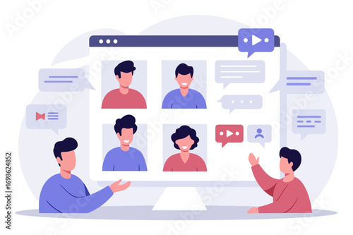 Virtual Meeting Avatars - Vector Illustration