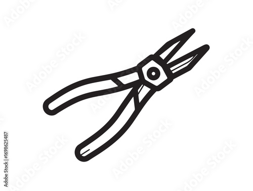 Professional Punch Pliers Tool Icon in Minimal Clean Vector Illustration