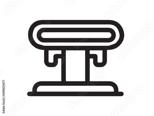 Modern Punch Press Machine Icon in Simple Clean Line Vector Artwork