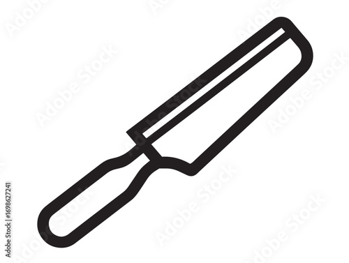 Elegant Putty Knife Icon in Clear Professional Minimal Vector Illustration Style