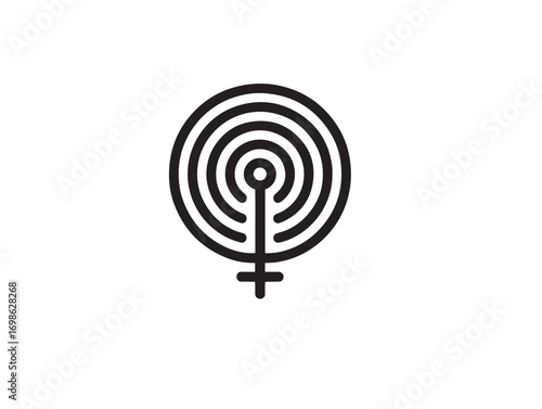 Industrial Rebar Locator Device Icon in Clear Minimal Vector Illustration Style
