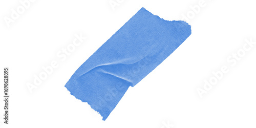 Unfurled blue cloth scrap a whisper of forgotten tales against the stark black background Texture