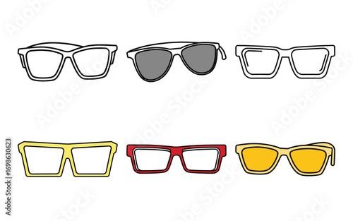 Vector art of collection of glasses