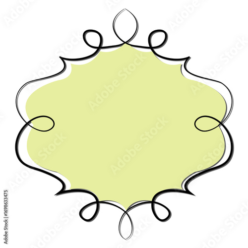 Decorative frame banner in muted yellow isolated