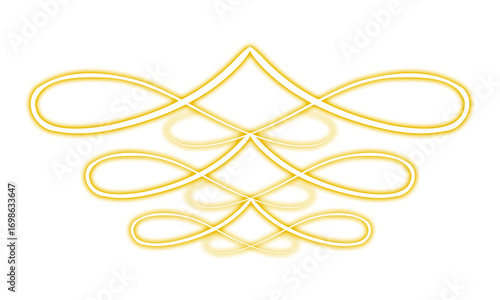 Elegant Golden Swirl Ornament on Black Background