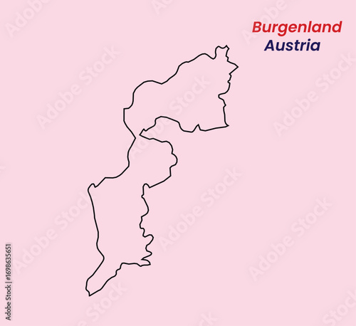 Map of Austria, Map of Austria states Vector Illustration, Burgenland, Carinthia, Lower Austria, Upper Austria, Salzburg, Styria, Tyrol (Tirol), Vorarlberg, Vienna.
