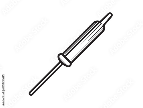Durable Screwdriver Icon in Modern Elegant Minimal Clean Vector Line Artwork Style