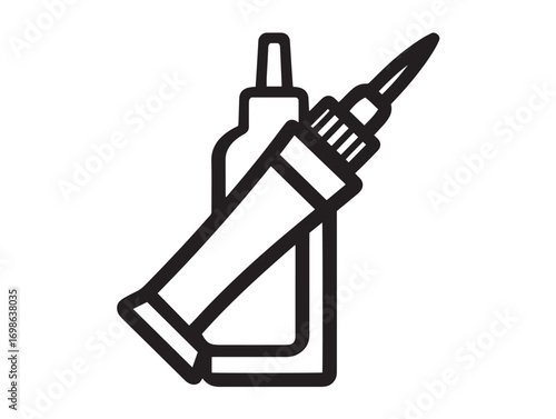 Durable Sealant Tube Icon in Modern Elegant Minimal Clean Vector Line Artwork