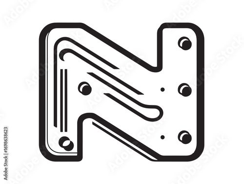 Functional Sheet Metal Brake Icon in Clear Elegant Minimal Vector Artwork Design