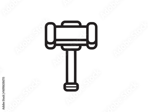 Industrial Sledgehammer Tool Icon in Professional Clean Minimal Vector Artwork Design