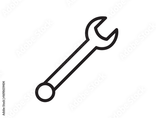 Stylish Socket Wrench Icon with Precision Clean Vector Line Art