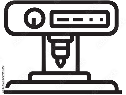 Precision Surface Roughness Tester Icon in Clean Minimal Vector Line Illustration
