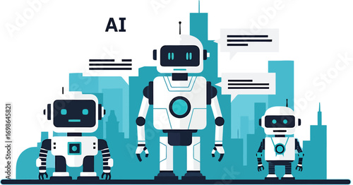 Chatbot. Artificial intelligence concept. Vector illustration in flat style.
