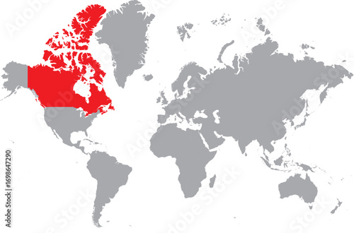 Map of Canada on World Map, Canadian Map Global
