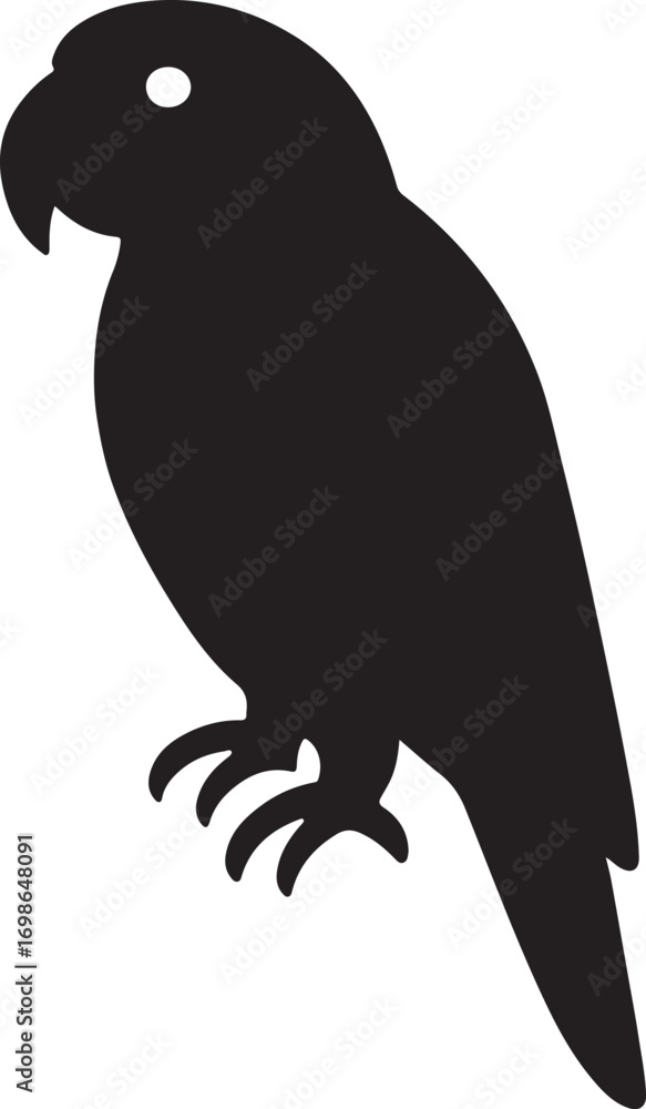 Obraz premium Parrot silhouette vector design for wildlife, tropical, exotic, bird illustration and decor.