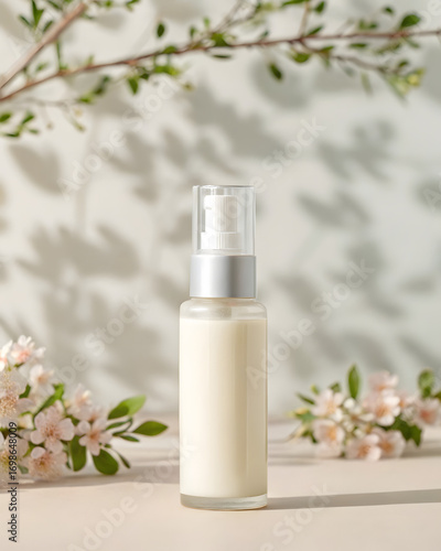 image of a simple skincare bottle with a soft case mockup