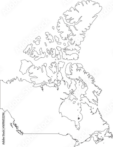 Canadian Map Outline Editable Canada Map