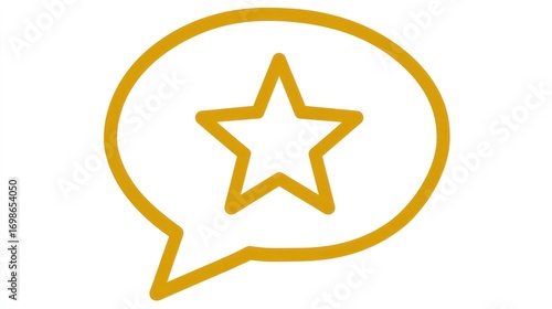 Gold speech bubble with star