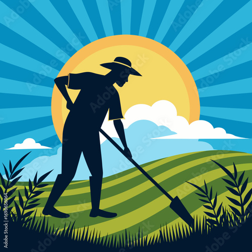 golf player silhouette on a green background