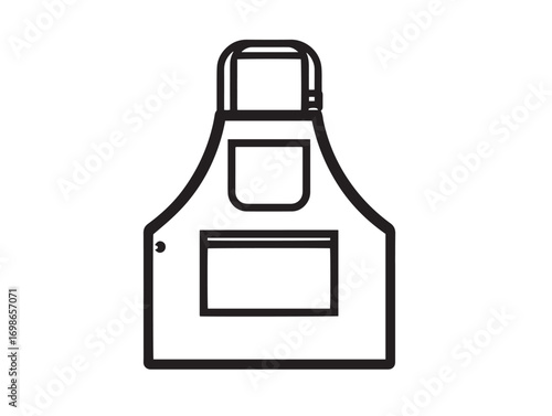 Durable Tool Apron Icon in Clean Technical Vector Line Art Design