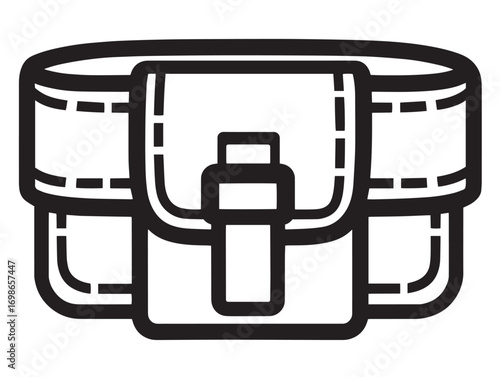 Functional Tool Belt Icon in Stylish Minimal Vector Line Artwork Design