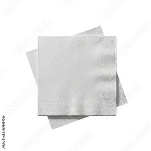 White Paper Napkins Stacked Elegant Table Setting Decor Party Supplies Cleanliness Hygiene on transparent background