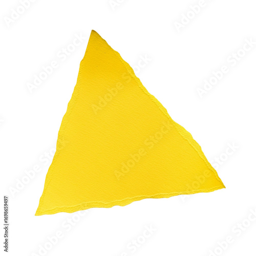 Abstract Art Bold Yellow Triangle on Transparent Background Minimalist Design Element Geometric Shapes Bright Color