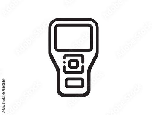 Modern Ultrasonic Thickness Gauge Icon in Clean Stylish Vector Line Artwork
