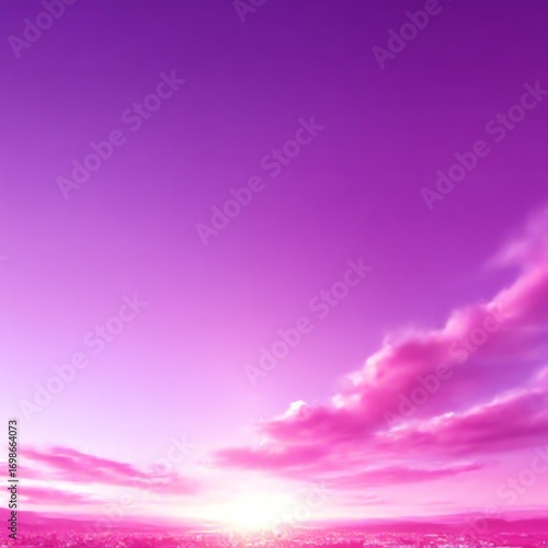 A breathtaking sunset scene featuring vibrant pink hues blending into a serene horizon, casting a tranquil ambiance over the landscape. Perfect for evoking feelings of peace.