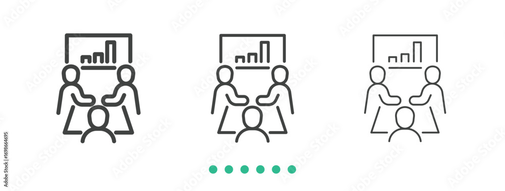 Fototapeta premium Meeting icon. Thin line icon vector