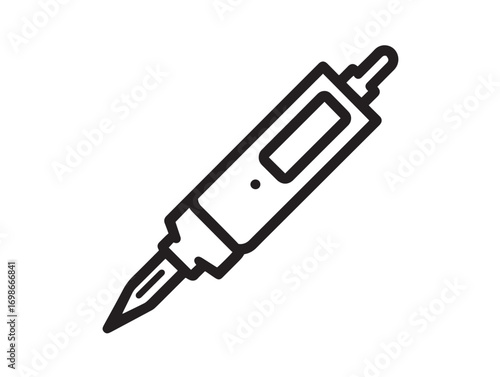 Functional Voltage Tester Pen Icon in Minimal Line Vector Illustration Style