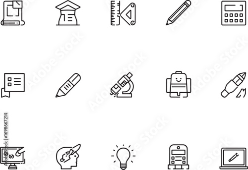 Education and Business Line Icons
