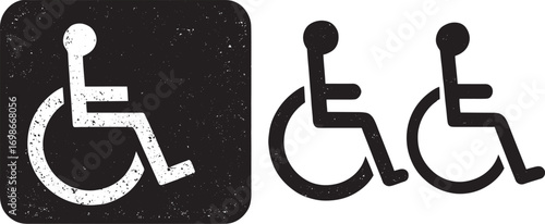 Wheelchair Icon Accessibility Symbol Handicap Disabled Person vector illustration