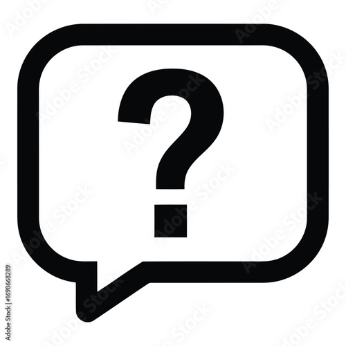 Vector art of question mark inside a speech bubble