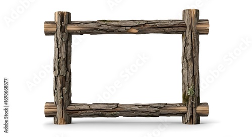 Rustic Square Frame Crafted from Weathered Logs